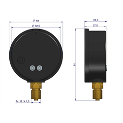 MANOMETR M12X1,5 DÓŁ, 0-16 BAR-347868697