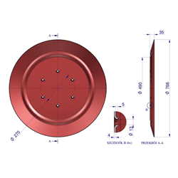 TALERZ ŚLIZGOWY KOSIARKI ROT. 1,65M FI 770MM - OTWORY OKRĄGŁE, grubość 4mm-347867145