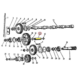 OŚ KOŁA POŚREDNIEGO ROZRZĄDU C-360 Z NAKRĘTKĄ, 20X77MM, M20X1,5-1203304