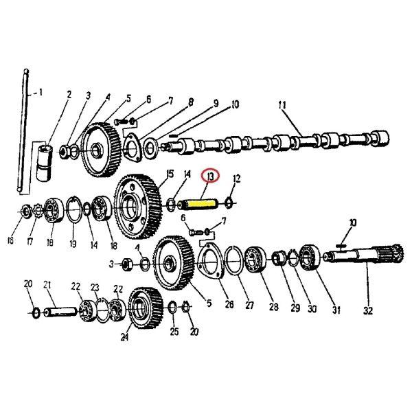 OŚ KOŁA POŚREDNIEGO ROZRZĄDU C-360 Z NAKRĘTKĄ, 20X77MM, M20X1,5-1203304