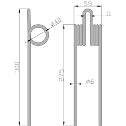 PALEC PRZETRZĄSARKI/PRZEWRACARKI PASOWEJ PRĘT FI 6MM, 325X60X52MM-347866254