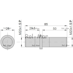 ŚRUBA KOŁA M20X1,5/M20X1,5, PRZYCZEPA D-50, PRAWA-347874826