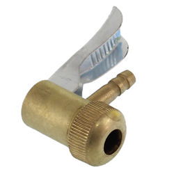 KOŃCÓWKA DO POMPOWANIA FI 6MM KĄTOWA, METALOWY ZACISK-347557821