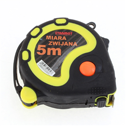 MIARA ZWIJANA  5M Z UCHWYTEM B=16MM, GUMA+ABS,WYTRZYMAŁA NA UDERZENIA-347558095