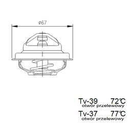 TERMOSTAT C-385 4-CYL, ZETOR UR II 77°C-347559177
