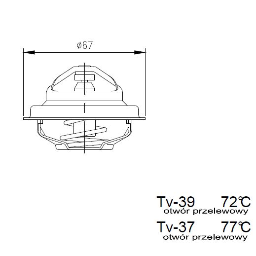 TERMOSTAT C-385 4-CYL, ZETOR UR II 77°C-347559177