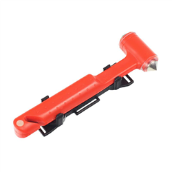 MŁOTECZEK DO WYBIJANIA SZYB KPL. Z WIESZAKIEM I NOŻYKIEM, TYP 2, DŁUGOŚĆ 17CM-347559763