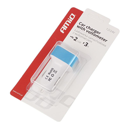 ADAPTER SAMOCHODOWY USB (ŁADOWARKA) 2 GNIAZDA - DC 5V, 1X1A, 1X2A + TESTER NAPIĘCIA AKUMULATORA-347559835