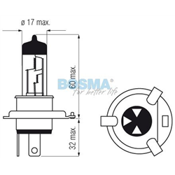 ŻARÓWKA H4, 24V, 75/70W P43T, HOMOLOGACJA E4 2A7-347560292