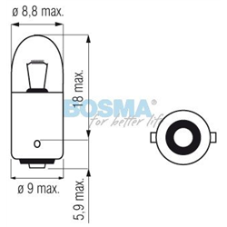 ŻARÓWKA T2W, 24V, 2W BA9S, HOMOLOGACJA, KPL. 10SZT.-347560767