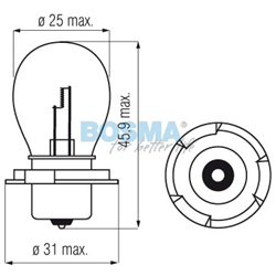 ŻARÓWKA S3, 12V, 15W P26S, KPL. 10SZT., HOMOLOGACJA E13-347562814