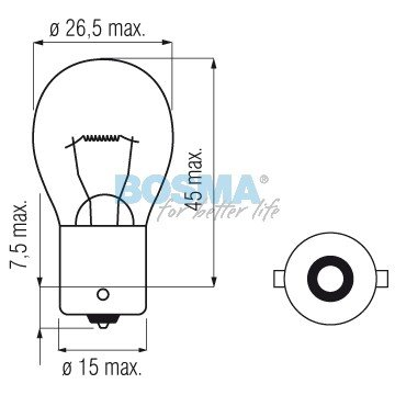 ŻARÓWKA P21W, 12V, 21W BA15S, HOMOLOGACJA E2, KPL. 10SZT.-347563248