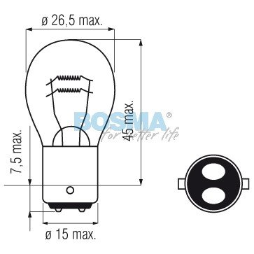 ŻARÓWKA P21/5W, 12V, 21/5W BAY15D,HOMOLOGACJA E2, KPL. 10SZT.-347563302