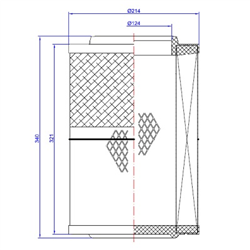 WKŁAD FILTRA POWIETRZA DAF 45LF, 55LF 215X124X342MM-347563466