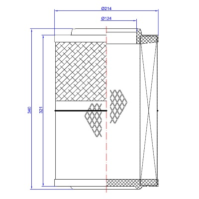 WKŁAD FILTRA POWIETRZA DAF 45LF, 55LF 215X124X342MM-347563466