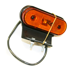 LAMPA OBRYSOWA POMARAŃCZOWA DIODOWA Z UCHWYTEM, 1 DIODA, 119X48,5MM, 24V-347563472