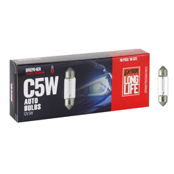 ŻARÓWKA C5W, 12V, 5W SV8,5, 36MM, HOMOLOGACJA, KPL. 10SZT.-347564263