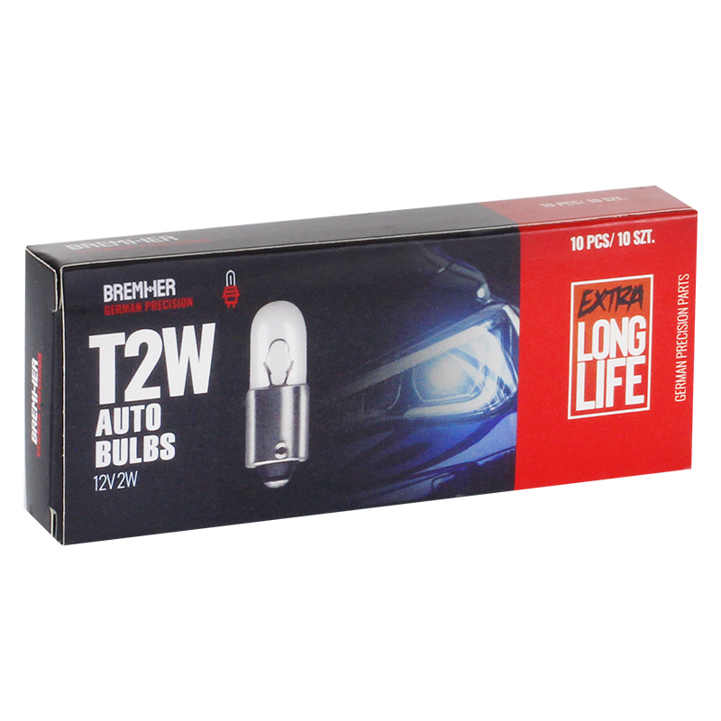 ŻARÓWKA T2W, 12V, 2W BA9S, HOMOLOGACJA, KPL. 10SZT.-347564268