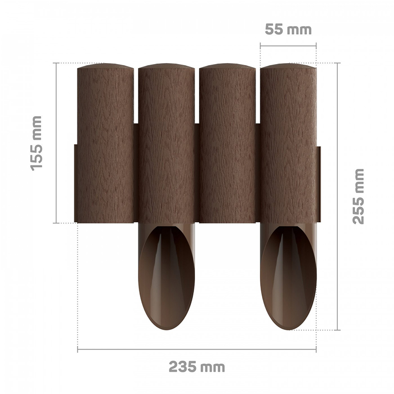PALISADA OGRODOWA 4 STANDARD BRĄZOWA - 15,5x230cm-347567181