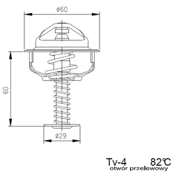 TERMOSTAT C-360, ZETOR (WOSKOWY) 82°C-347570356