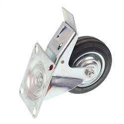 KÓŁKO KPL. Z UCHWYTEM DO WÓZKA OBROTOWE Z HAMULCEM, FI 100MM-347570896
