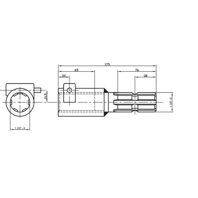 REDUKCJA WOM  6/6 OTWÓR 1.3/8" / 1.3/8" L=180MM, PRZEDŁUŻACZ, SZYBKOZŁĄCZE-347572425