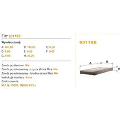 FILTR KABINY MAN F90, F2000, M2000 400X180X40MM-347574405