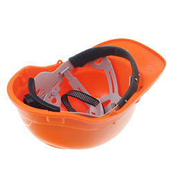KASK OCHRONNY Z PASKIEM - POMARAŃCZOWY - NORMA EN 397 - DWUPUNKTOWE MOCOWANIE-347576537