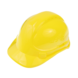 KASK OCHRONNY Z PASKIEM - ŻÓŁTY - NORMA EN 397 - DWUPUNKTOWE MOCOWANIE-347576538