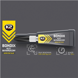 KLEJ SZYBKOSCHNĄCY DO PLASTIKU, DREWNA, GUMY, SKÓRY I CERAMIKI - K2 BONDIX - 3G-347576834