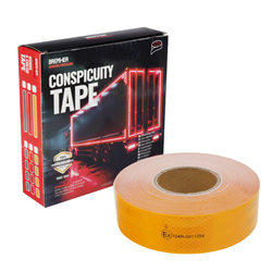 TAŚMA ODBLASKOWA W ROLCE 50MB ŻÓŁTA III GENERACJA, CIĄGŁA, KONTUROWA-347622034