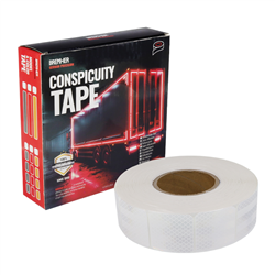 TAŚMA ODBLASKOWA W ROLCE 50MB BIAŁA III GENERACJA, PRZERYWANE, KONTUROWA-347622038