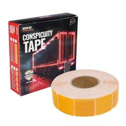 TAŚMA ODBLASKOWA W ROLCE 50MB ŻÓŁTA III GENERACJA, PRZERYWANE, KONTUROWA-347622046