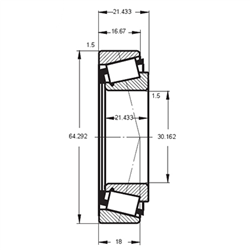 ŁOŻYSKO STOŻKOWE CBK 248 METRYCZNE 30,16X64,29X21,43MM-347578060