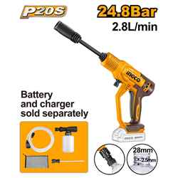 MYJKA CIŚNIENIOWA AKUMULATOROWA, 20V, MAX 24,8 BAR, 2,8 L/MIN + AKCESORIA-347914674