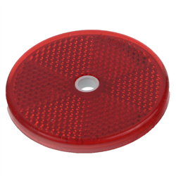 ODBLASK OKRĄGŁY Z OTWOREM CZERWONY FI 60MM-347579202