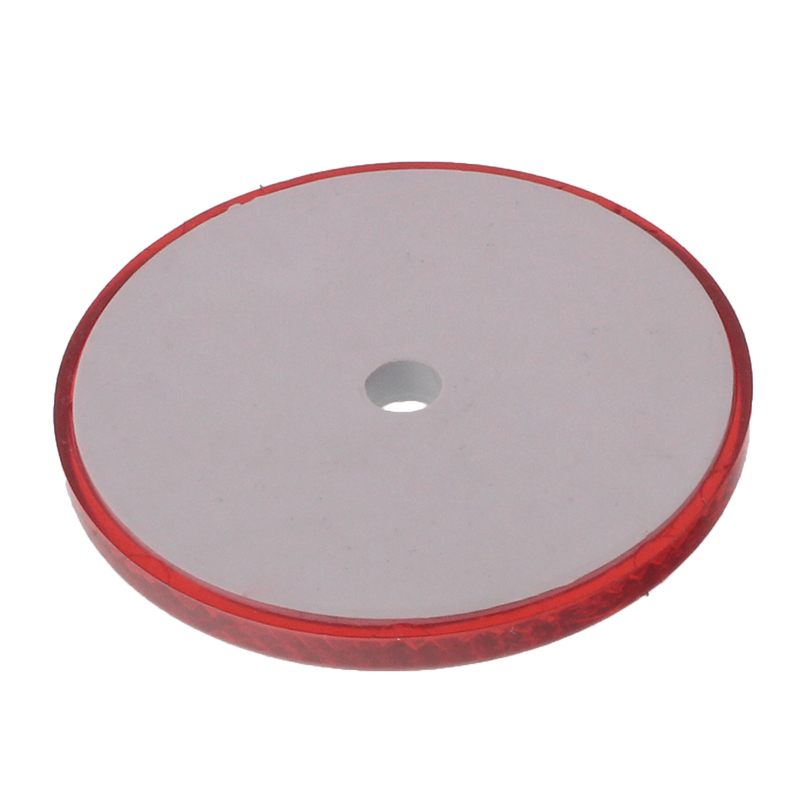 ODBLASK OKRĄGŁY Z OTWOREM CZERWONY FI 60MM-347579203