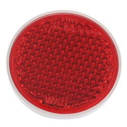 ODBLASK OKRĄGŁY ZE ŚRUBĄ CZERWONY FI 75MM-347178683