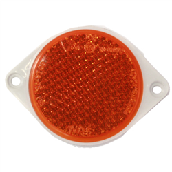 ODBLASK OKRĄGŁY Z UCHEM POMARAŃCZOWY FI 75MM, ROZSTAW OTW. 100MM-347579753