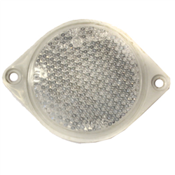 ODBLASK OKRĄGŁY Z UCHEM BIAŁY FI 75MM, ROZSTAW OTW. 100MM-347579754