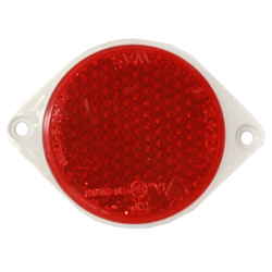 ODBLASK OKRĄGŁY Z UCHEM CZERWONY FI 75MM, ROZSTAW OTW. 100MM-347579755
