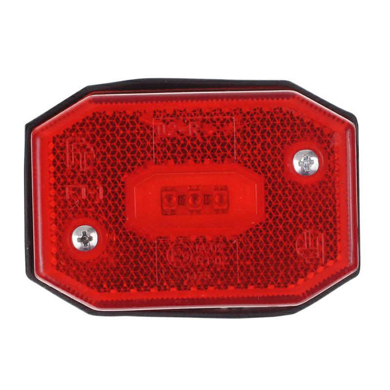LAMPA OBRYSOWA CZERWONA DIODOWA Z ODBLASKIEM I PRZEWODEM, 12-30V-347579925