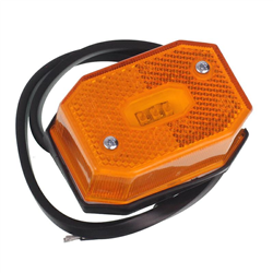 LAMPA OBRYSOWA POMARAŃCZOWA DIODOWA Z ODBLASKIEM I PRZEWODEM, 12-30V-347579929