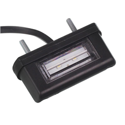 LAMPA OŚWIETLENIA TABLICY REJESTRACYJNEJ DIODOWA, KLOSZ BIAŁY, CZARNA, MAŁA, Z PRZEWODEM12/30V-347579964