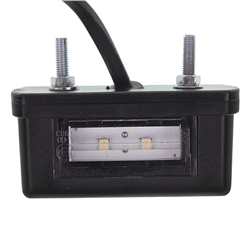 LAMPA OŚWIETLENIA TABLICY REJESTRACYJNEJ DIODOWA, KLOSZ BIAŁY, CZARNA, MAŁA, Z PRZEWODEM12/30V-347579966