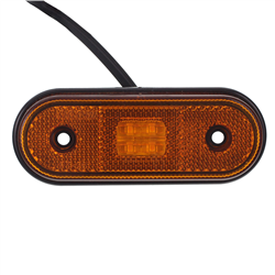 LAMPA OBRYSOWA POMARAŃCZOWA DIODOWA OWALNA, 12/24V-347579989