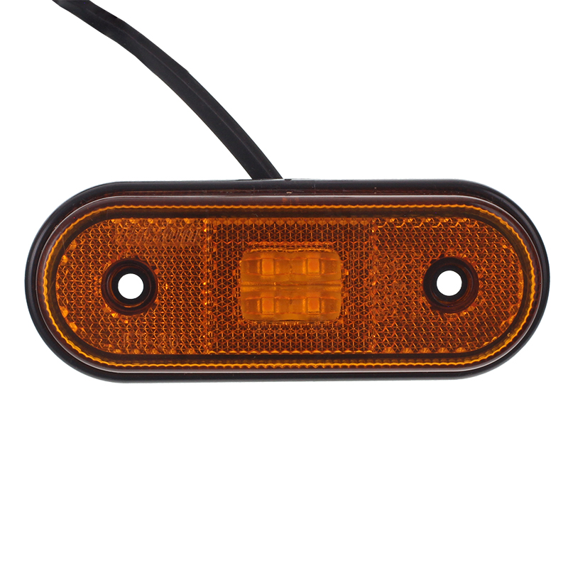 LAMPA OBRYSOWA POMARAŃCZOWA DIODOWA OWALNA, 12/24V-347579989