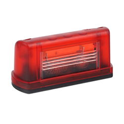 LAMPA OŚWIETLENIA TABLICY REJESTRACYJNEJ, OBUDOWA CZERWONA NA WYSOKIEJ PODSTAWIE-347580000