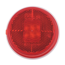 LAMPA OBRYSOWA CZERWONA DIODOWA OKRĄGŁA Z ODBLASKIEM I WIĄZKĄ ELEKTRYCZNĄ 12/30V-347580018
