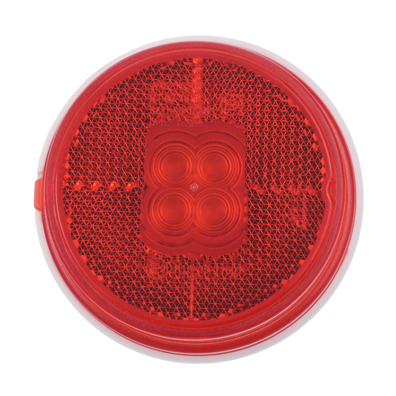LAMPA OBRYSOWA CZERWONA DIODOWA OKRĄGŁA Z ODBLASKIEM I WIĄZKĄ ELEKTRYCZNĄ 12/30V-347580018